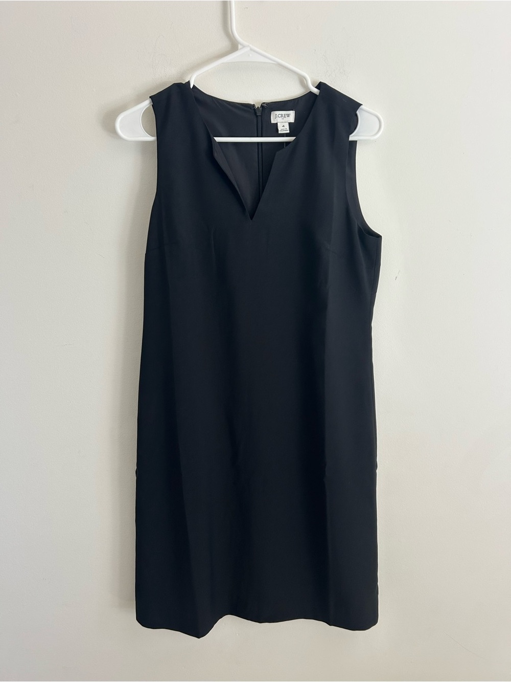 J. Crew Black Sleeveless V-Neck Midi Dress